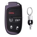 Electroplating TPU Single-shell Car Key Case with Key Ring for Jeep Compass / Cherokee / Renegade