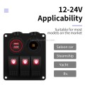 Multi-functional Combination Switch Panel 12V / 24V 3 Way Switchesfor Car RV Marine Boat