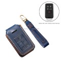 Hallmo Car Cowhide Leather Key Protective Cover Key Case for Volvo 5-button (Brown)