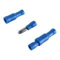 A6196 100 PCS Blue AWG16~14 Car Cable Connection Cold Press Terminal Male & Female Connector
