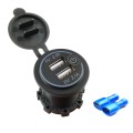 Car Motorcycle Modified Charger Double Aperture 4.2A With Touch Switch USB Car Charge