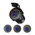 Car Motorcycle Ship Modified With Colorful Screen Display USB Dual QC3.0 Fast Charge Car Charger