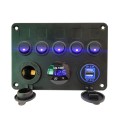 RV Yacht Car Combination Cat Eye Switch Dual Charging Control Panel With Voltmeter