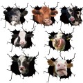 7 PCS Animal Wall Stickers Cattle Head Hoisting Car Window Static Stickers(Cow 02)