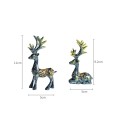2 Pairs R-8820 Car Ornaments Car Home Safe Deer Decorations(Silver )