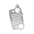 Car Grille Shape Stainless Steel Key Chain (Silver)