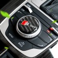 Car Carbon Fiber Gear Multimedia Knob Decorative Sticker for Audi A3