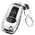 TPU One-piece Electroplating Opening Full Coverage Car Key Case with Key Ring for Ford
