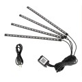 4 in 1 Universal Car USB 8-color APP Control LED Atmosphere Light Decorative Lamp