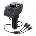 Q18S Multifunctional Car Dual USB Charger MP3 Music Player Bluetooth FM Transmitter