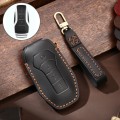 Hallmo Car Cowhide Leather Key Protective Cover Key Case for BYD (Black)