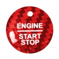 Car Carbon Fiber Engine Start Button Decorative Cover Trim for Ford Focus 2019 (Red)