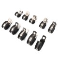 10 PCS Car Rubber Cushion Pipe Clamps Stainless Steel Clamps, Size: 5/8 inch (16mm)