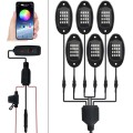 6 in 1 DC12V Car Mobile Phone Bluetooth APP Control  RGB Symphony Chassis Light