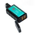 WUPP ZH-1422C1 Motorcycle Square Dual USB Fast Charging Charger with Switch + Integrated SAE Socket