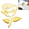3D Rose Pattern Car Sticker, Size: 10.5cm x 8cm (approx.)(Gold)