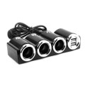 Car Cigarette Lighter Socket Splitter Dual USB Port Car Charger 3-Way Adapter