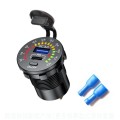 Car Motorcycle Ship Modified With Colorful Screen Display USB Dual QC3.0 Car Charger