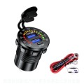 Car Motorcycle Ship Modified With Colorful Screen Display USB Dual QC3.0 Fast Charge