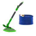 Soft Long-Handled Mop For Car Washing + Telescopic Hose Set, Style Mop + 7.5m Pipe (Blue)