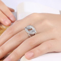 INALIS Zircon Across Platinum Gift Party Wedding Finger Rings