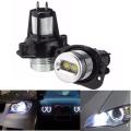 Pair White Angel Eyes LED Halo Ring Maker 6W Light Bulb For BMW E90 E91