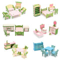 Wooden Furniture Set Doll House Miniature Room Accessories Kids Pretend Play Toy Gift Decor