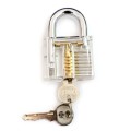 Transparent Practice Padlock with 6pcs Unlocking Lock Pick Set Key Extractor Tool Lock Pick Tools...