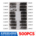 500Pcs Durable Mini Screw DIY Kit 18 Types Assemble Laptop Repair Screw Fastener