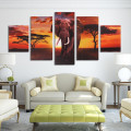 5Pcs Elephant Wall Decorative Paintings Canvas Print Art Pictures Framel