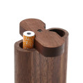 Natural Wooden Pipes Stash Box with Bat and Cleaning Tool fits in Pocket Two-in-one Set