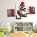 4pcs Flower Vase Prints Paintings Picture Unframed Wall Hanging Home Dec