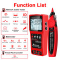 TOOLTOP 3 in 1 Network Cable Tester + Multimeter + Red Light Pen 600M Network Cable Length Measure A