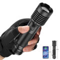 800LM XHP50 LED Powerful Flashlight Type-C Rechargeable Zoomable Flash Light Power By 18650/3*AAA Ba