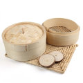 2 Tier Bamboo Steamer Dim Sum Basket Rice Pasta Kitchen Food Steaming Tools