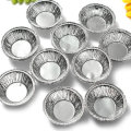 125Pcs  Disposable Round Silver Foil Baking Cookie Cup Cake Tart Mold
