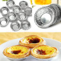 125Pcs  Disposable Round Silver Foil Baking Cookie Cup Cake Tart Mold