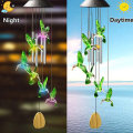 LED Solar Hummingbird Wind Chime Light Waterproof Color Changing Solar Powered