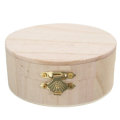 Round Wooden Box Organizer Storage Craft Case for Handicraft Jewelry Gadgets