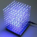 Geekcreit 8x8x8 LED Cube 3D Light Square Blue LED Flash Electronic DIY Kit