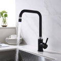 Intelligent Anti-Scald LED 3 Colors Matte Black Swivel Kitchen Faucet Tap Solid Brass Faucet Mixer T