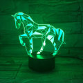3D LED Lamp 7 Color Horse Shape USB Charge Visual Night Light Touch Bottom Home Office Desk Decor Gi