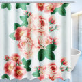 71``x71`` Long Peach Blossom Pattern Waterproof Polyester Shower Curtain with Hooks