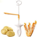 1pc 3 string Rotate Potato Slicer Stainless Steel And Plastic Twisted Potato Slice Cutter Spiral DIY