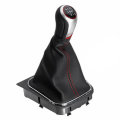6 Speed Gear Shift Knob & Leather Boot Cover For Volkswagen VW Golf 5 6 MK5 MK6