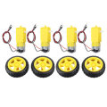 4 Pairs Smart Car Robot Plastic Tire Wheel with DC 3-6V Gear Motor for Arduino TT Motor + Tires for