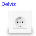 DELVIZ EU AC 110V-250V 16A Wall Embedded Double USB Household  Wall... (PLUG: EUPLUG | COLOR: BLACK)