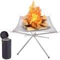 16.5inch Outdoor Fire Pit Mesh Fire Pits Removable Portable Camping Stove BBQ Collapsing Steel Mesh