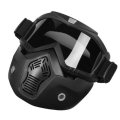 Detachable Modular Helmet Face Mask Shield Goggles Gray Lens Motorcycle Bike