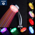 AZOS Handheld 7 Color LED Changing Romantic Light Water Bath Home Bathroom Shower Head Glow G1/2 Inc